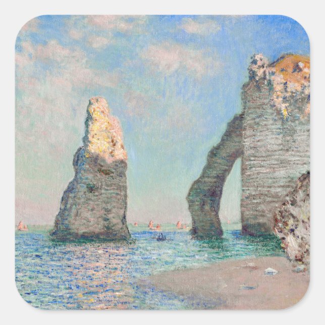 Claude Monet - Cliffs at Etretat Square Sticker (Front)
