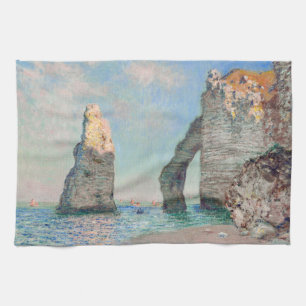 Claude Monet - Cliffs at Etretat Tea Towel