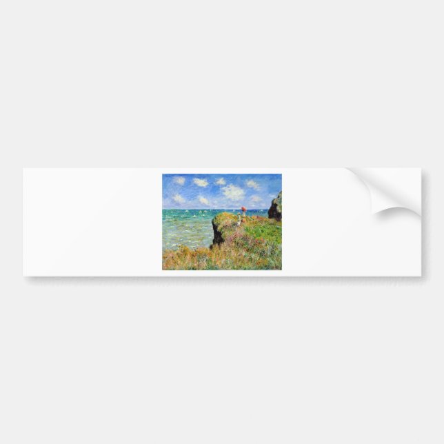 Claude Monet Clifftop Walk Bumper Sticker (Front)