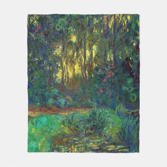Claude Monet - Corner of a Pond with Waterlilies Fleece Blanket (Front)