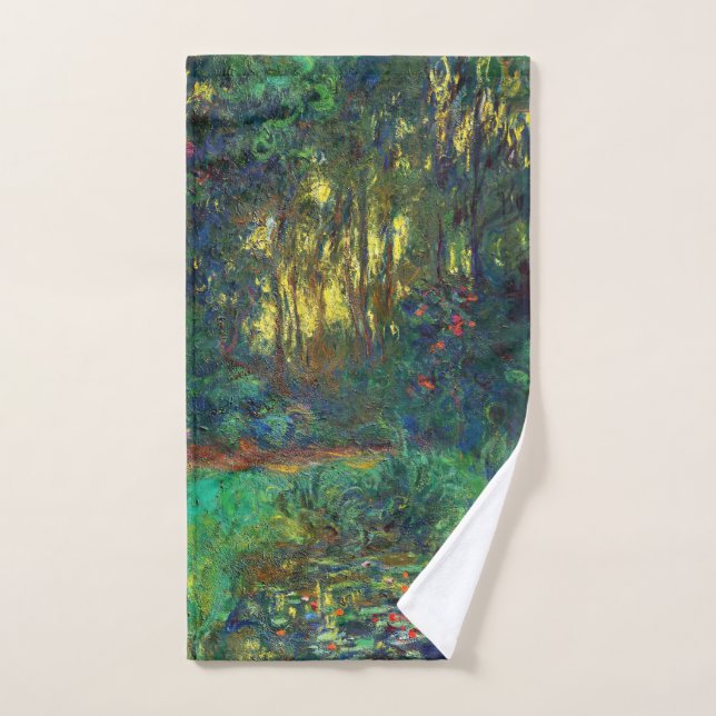 Claude Monet - Corner of a Pond with Waterlilies Hand Towel (Hand Towel)