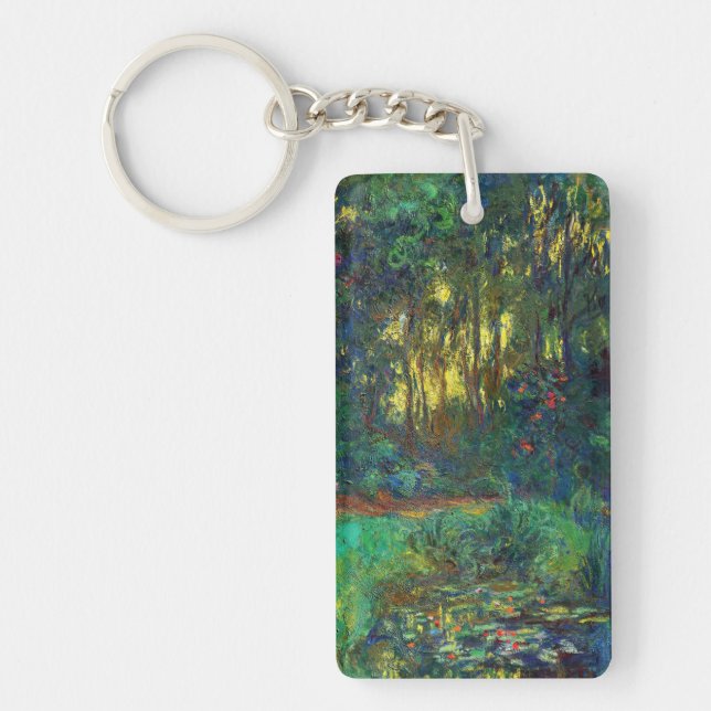 Claude Monet - Corner of a Pond with Waterlilies Key Ring (Front)