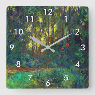 Claude Monet - Corner of a Pond with Waterlilies Square Wall Clock