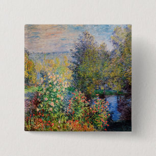 Claude Monet - Corner of the Garden at Montgeron 15 Cm Square Badge