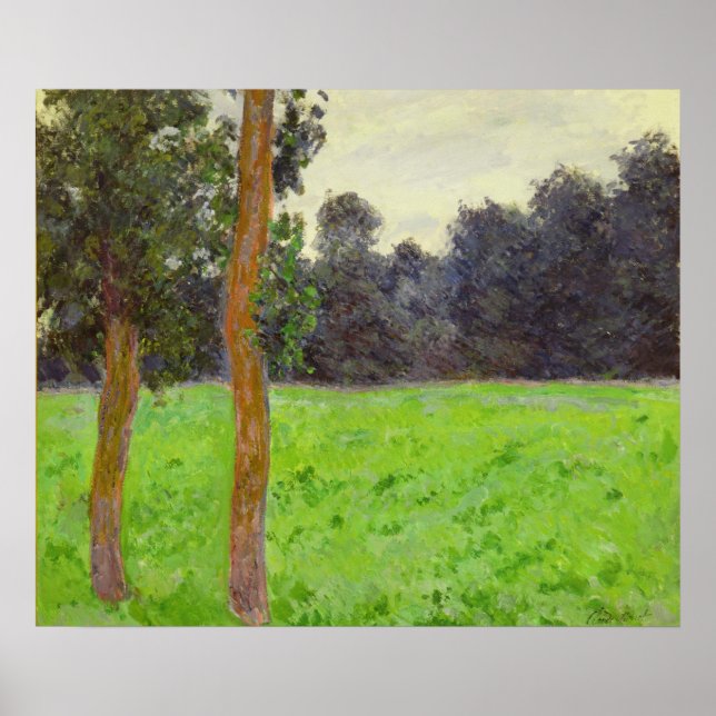 Claude Monet | Deux Arbres dans la Prairie Poster (Front)
