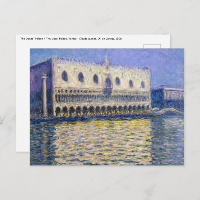 Claude Monet - Doges' Palace Postcard (Front/Back)