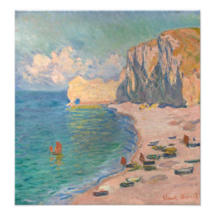 Claude Monet - Etretat: Beach and Falaise d'Amont Photo Print