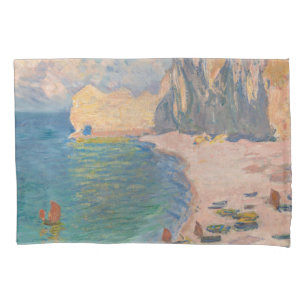 Claude Monet - Etretat: Beach and Falaise d'Amont Pillowcase