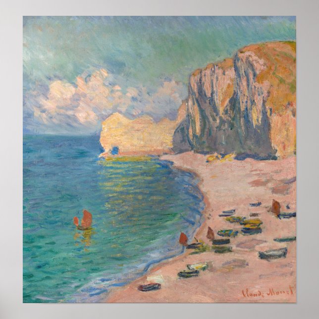 Claude Monet - Etretat: Beach and Falaise d'Amont Poster (Front)