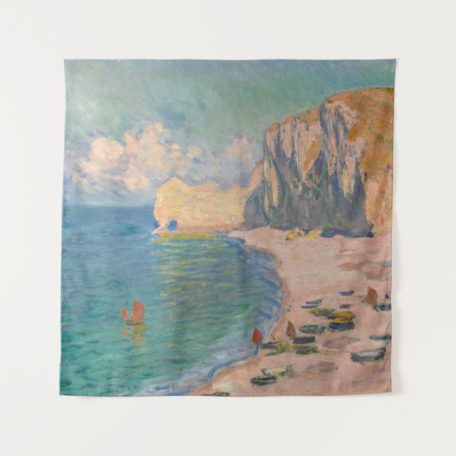 Claude Monet - Etretat: Beach and Falaise d'Amont Tapestry (Front)