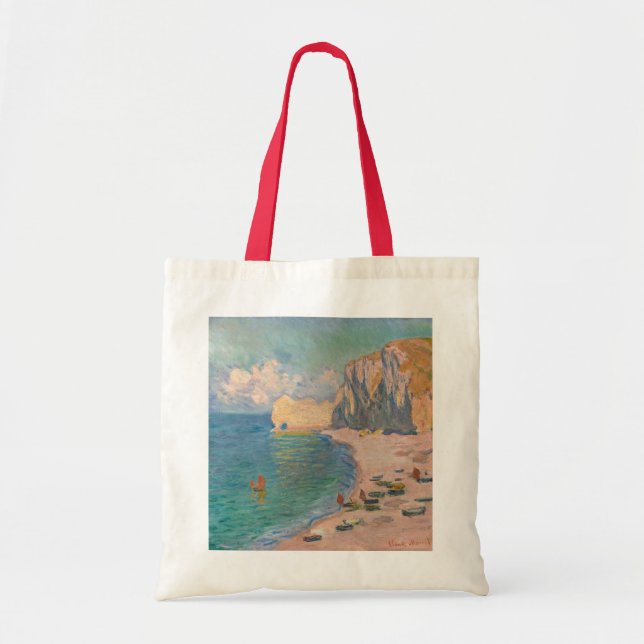 Claude Monet - Etretat: Beach and Falaise d'Amont Tote Bag (Front)