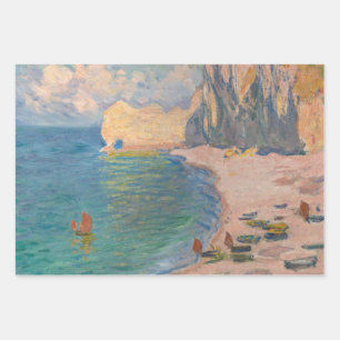 Claude Monet - Etretat: Beach and Falaise d'Amont Wrapping Paper Sheet