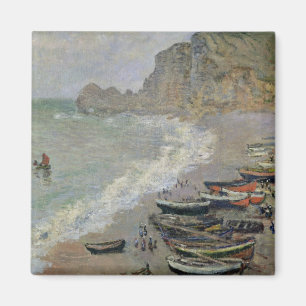 Claude Monet Etretat, beach and Porte d'Amont Magnet