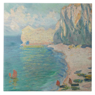 Claude Monet - Etretat - The Beach and the Falaise Ceramic Tile
