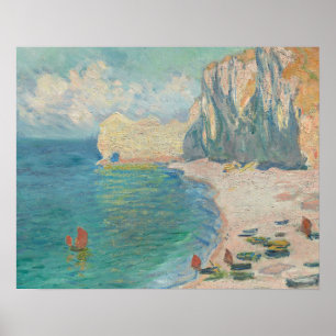 Claude Monet - Etretat - The Beach and the Falaise Poster