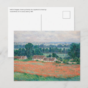 Claude Monet - Field of Poppies, Giverny Postcard