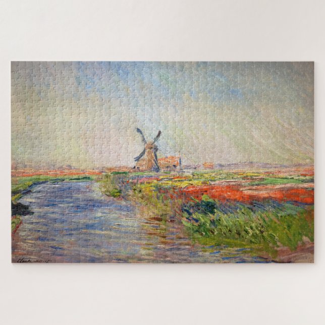 Claude Monet - Field of Tulips in Holland Jigsaw Puzzle (Horizontal)