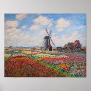 Claude Monet - Field of Tulips in Holland Poster