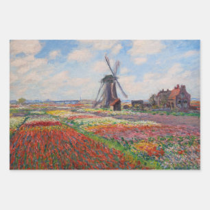 Claude Monet - Field of Tulips in Holland Wrapping Paper Sheet