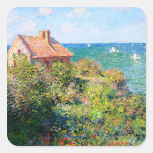 Claude Monet: Fishermans Cottage at Varengeville Square Sticker
