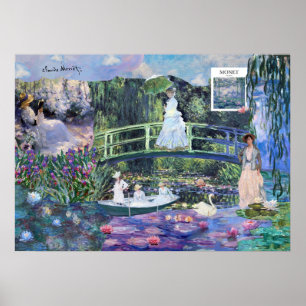 Claude Monet Floral Landscape Collage  Poster
