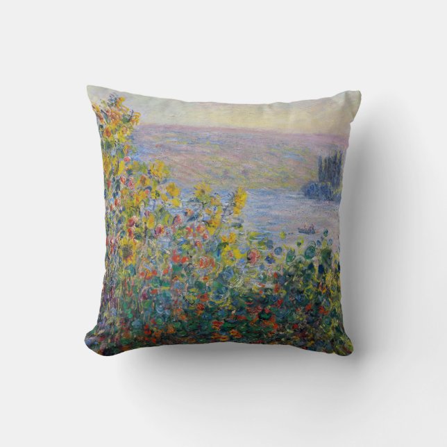Claude Monet Flower Beds at Vétheuil Cushion (Front)