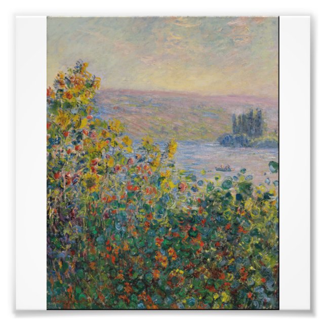 Claude Monet - Flower Beds At Vetheuil Photo Print (Front)