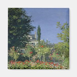 Claude Monet Flowering Garden at Sainte-Adresse Magnet