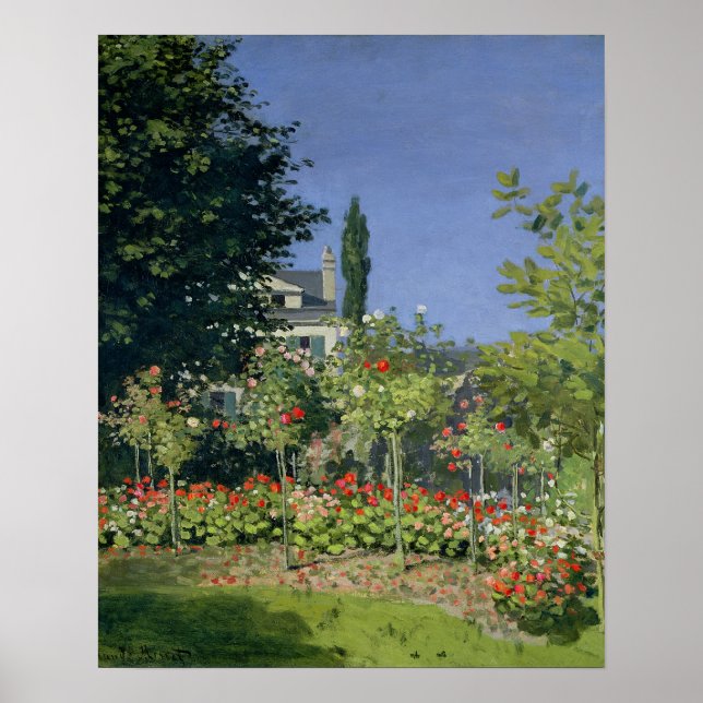Claude Monet | Flowering Garden at Sainte-Adresse Poster (Front)