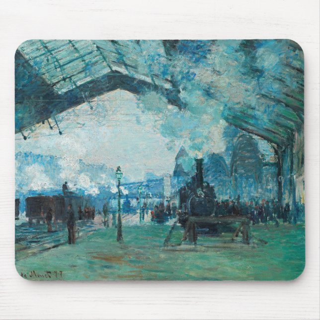 Claude Monet French Train Railroad Travel Art Mouse Pad (Front)