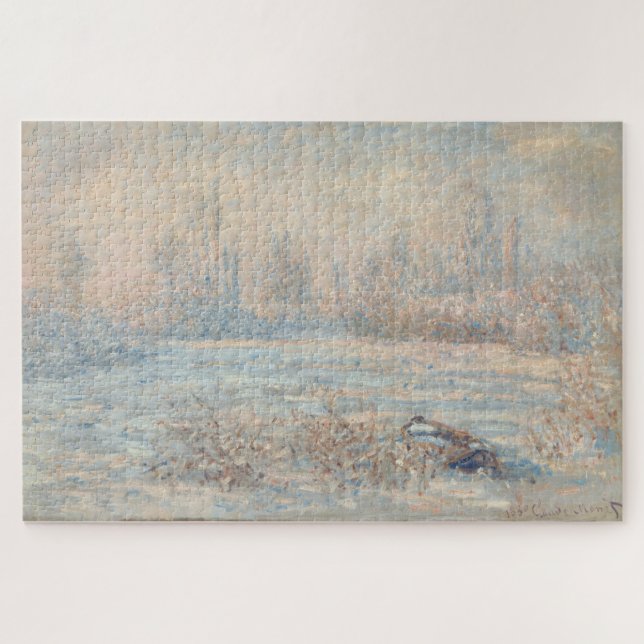 Claude Monet – Frosty Winter Landscape Jigsaw Puzzle (Horizontal)