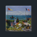 Claude Monet - Garden at Sainte-Adresse 15 Cm Square Badge<br><div class="desc">Garden at Sainte-Adresse / Terrace at Sainte-Adresse - Claude Monet,  Oil on Canvas,  1867</div>