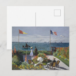 Claude Monet Garden at Sainte-Adresse Art Print Postcard
