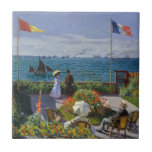 Claude Monet - Garden at Sainte-Adresse Ceramic Tile<br><div class="desc">Garden at Sainte-Adresse / Terrace at Sainte-Adresse - Claude Monet,  Oil on Canvas,  1867</div>