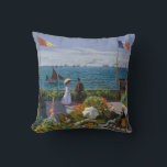 Claude Monet - Garden at Sainte-Adresse Cushion<br><div class="desc">Garden at Sainte-Adresse / Terrace at Sainte-Adresse - Claude Monet,  Oil on Canvas,  1867</div>
