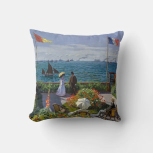 Claude Monet - Garden at Sainte-Adresse Cushion