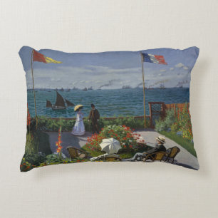 Claude Monet - Garden at Sainte-Adresse Decorative Cushion