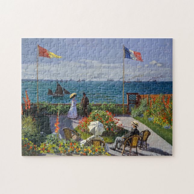 Claude Monet - Garden at Sainte-Adresse Jigsaw Puzzle (Horizontal)