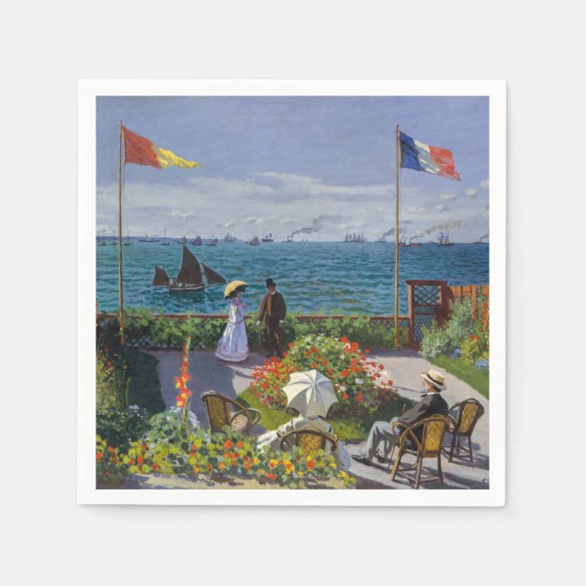 Claude Monet - Garden at Sainte-Adresse Napkin (Front)