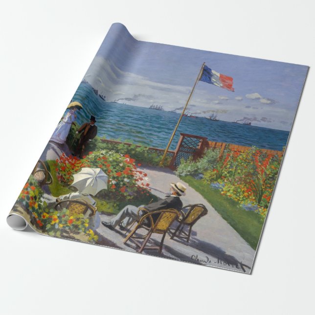 Claude Monet - Garden at Sainte-Adresse Wrapping Paper (Unrolled)