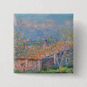 Claude Monet - Gardener's House at Antibes 15 Cm Square Badge