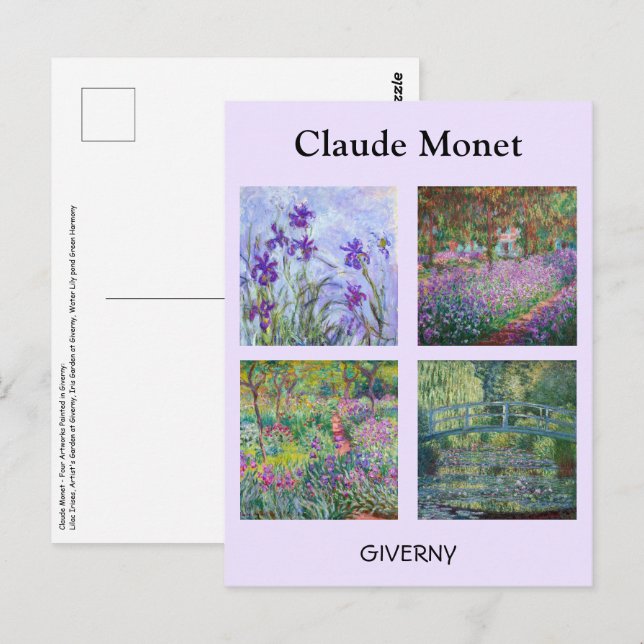 Claude Monet - Giverny Masterpieces Selection Postcard (Front/Back)