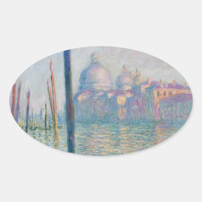 Claude Monet Grand Canal Venice Italy Travel Oval Sticker (Front)