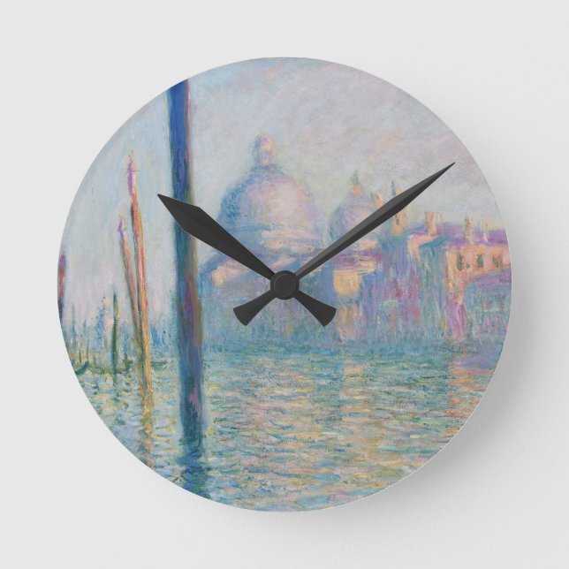 Claude Monet Grand Canal Venice Italy Travel Round Clock (Front)