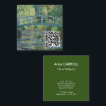 Claude Monet - Green Harmony - QR Code Square Business Card<br><div class="desc">Water Lily pond,  Green Harmony / Le Bassin aux Nympheas,  Harmonie Verte by Claude Monet in 1899</div>
