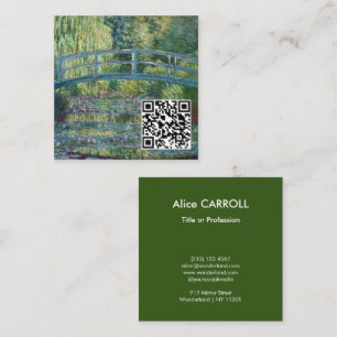 Claude Monet - Green Harmony - QR Code Square Business Card