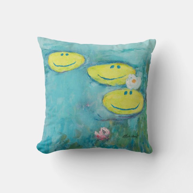 Claude Monet Happy Faces Cushion (Front)