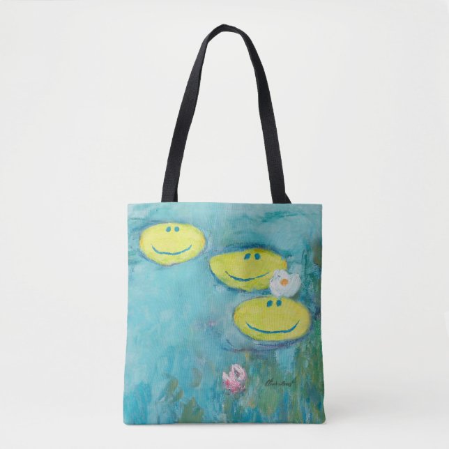 Claude Monet Happy Faces Tote Bag (Front)