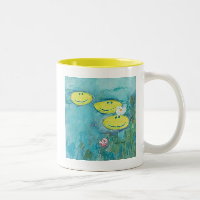 Claude Monet Happy Faces Two-Tone Coffee Mug (Right)