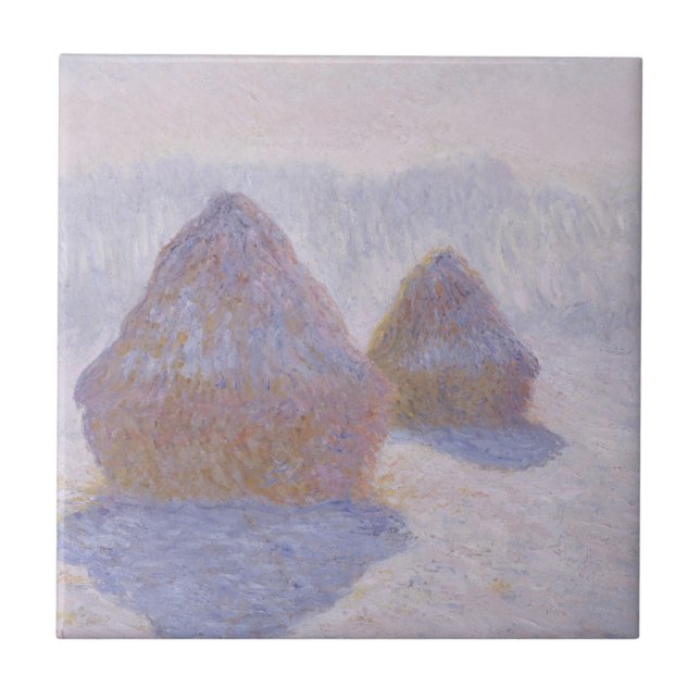 Claude Monet | Haystacks Effect of Snow and Sun Ceramic Tile (Front)